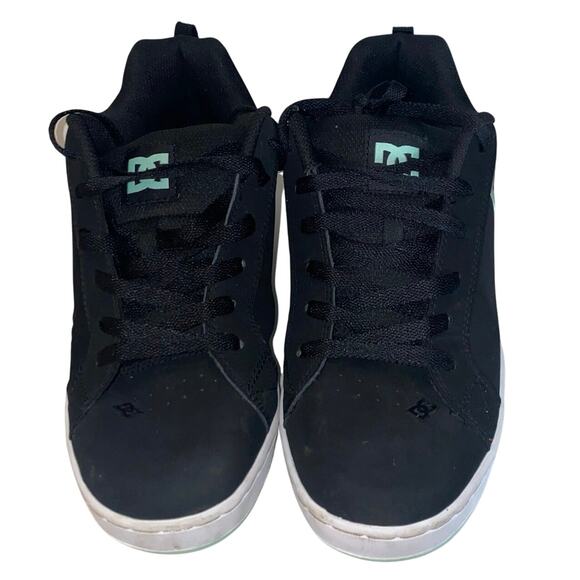 DC Shoes Court Graffik Women’s Sneakers Black Mint Green Size 10 skater goth emo - Picture 1 of 9